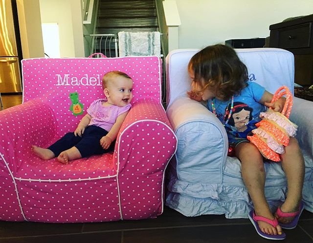 I can already tell I’m in for it with these two. Somehow they’re already conspiring and Maddie can’t even talk yet. So excited to watch their friendship grow. Olivia today leaned over to Maddie randomly and nuzzled her and said, “ugga mugga”. I knew I recognized the saying b…