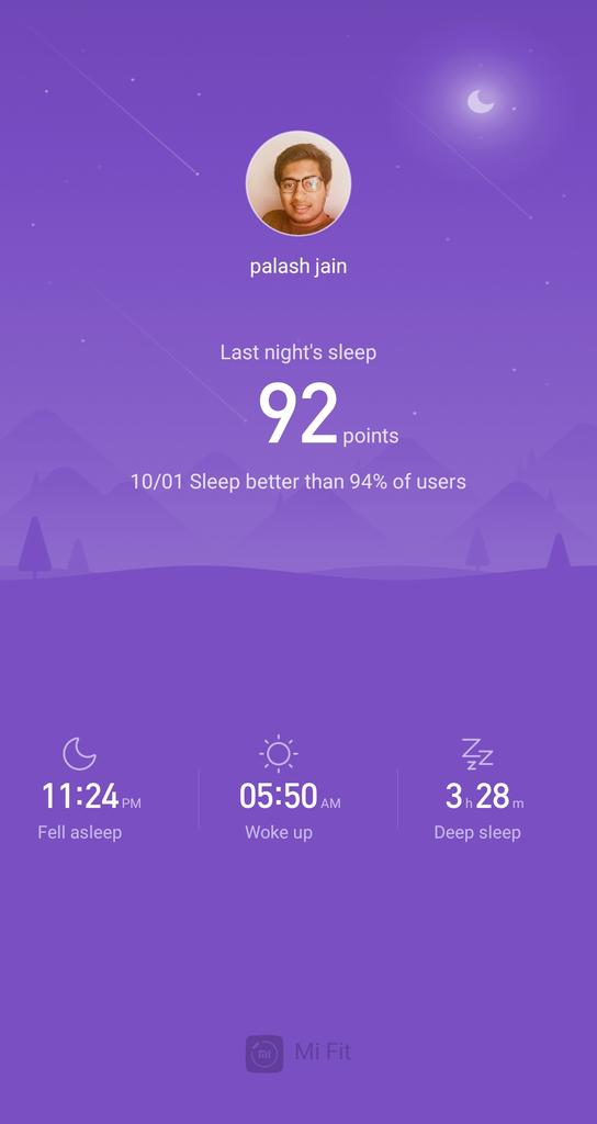 palashjain867's tweet image. Mi Fit
My fitness data
@XiaomiIndia
#SleepAnalysis