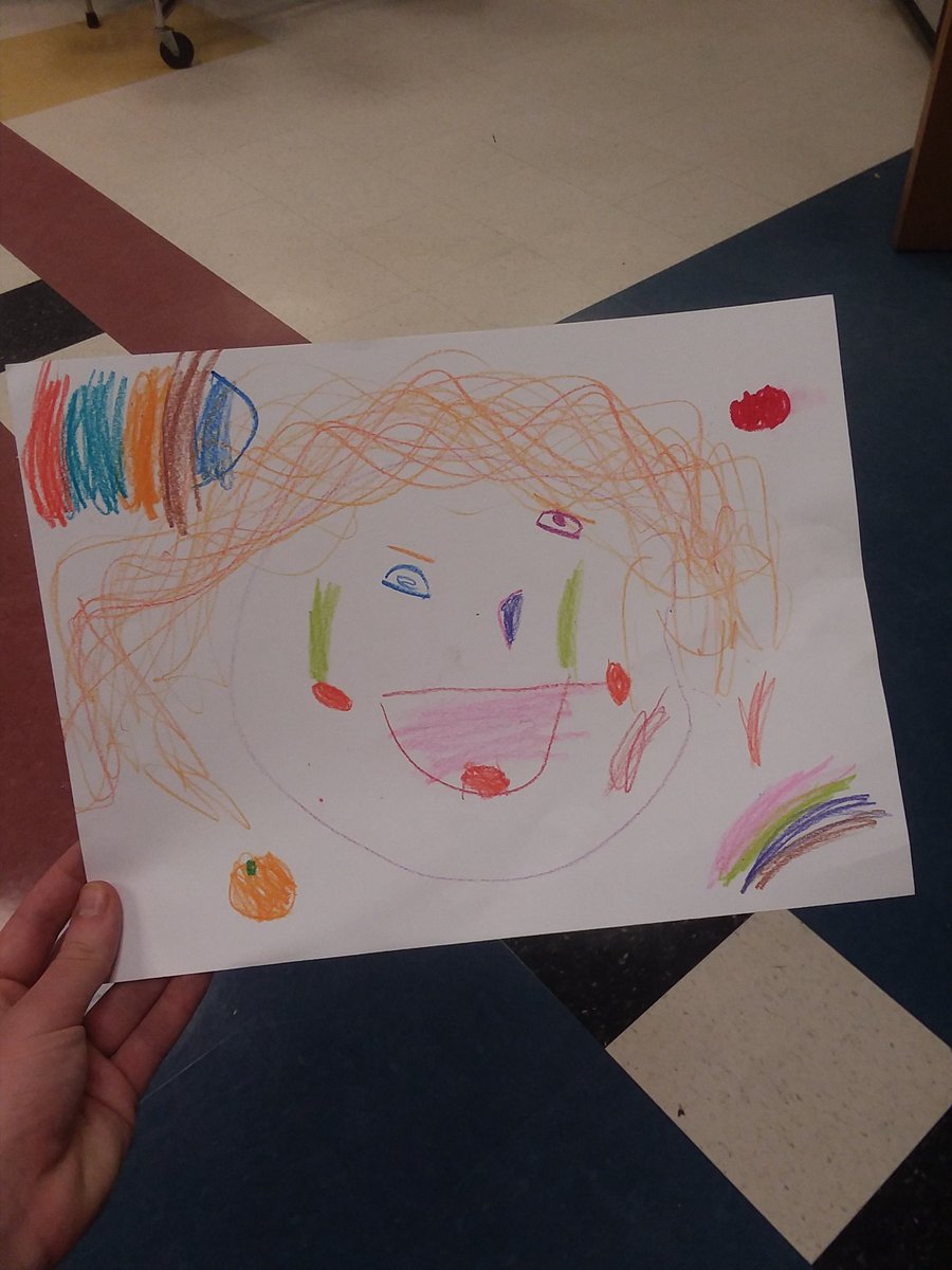 HannahLarney's tweet photo. Self portraits by kindergartners at SRES! #ccpsvisarts #arttransforms #creativeleaders https://t.co/MXSWRCTtEO