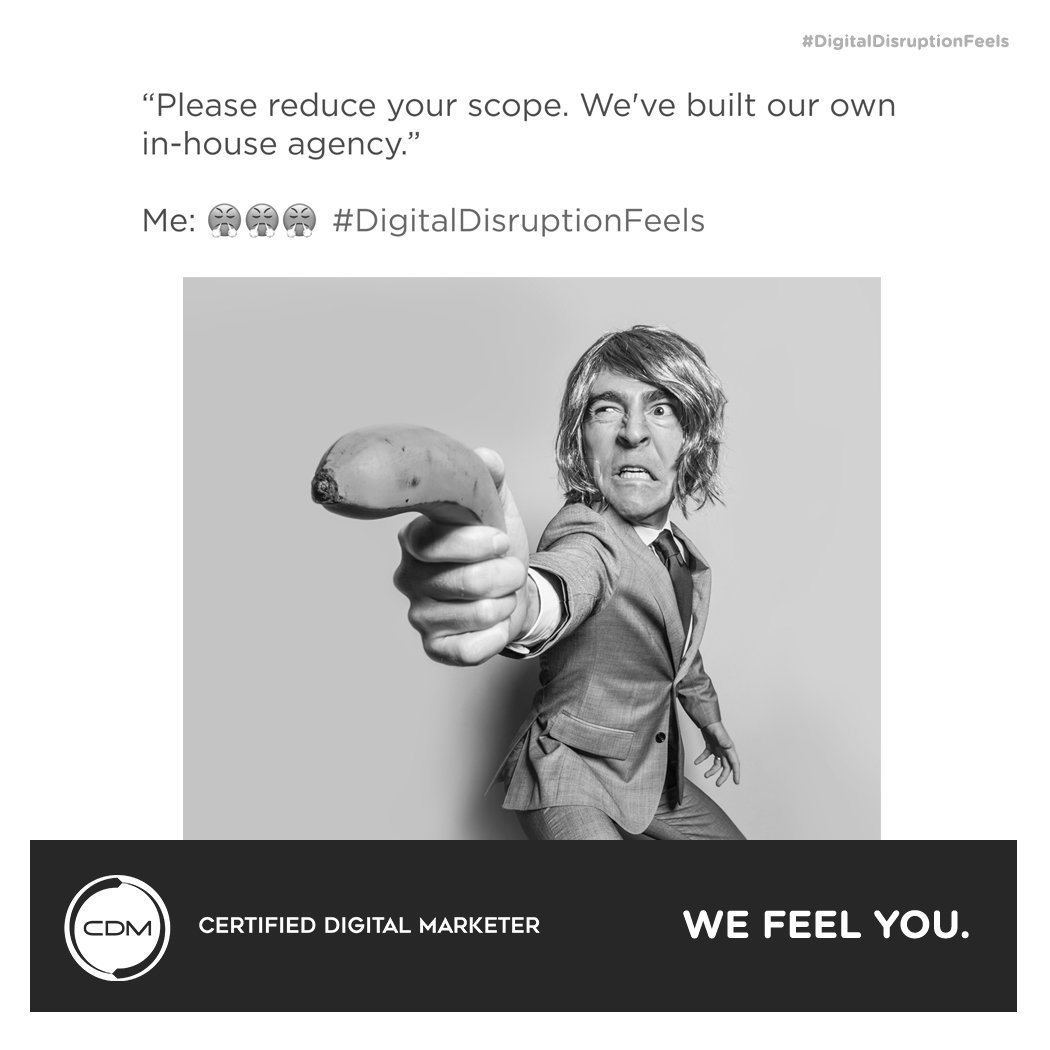 CDM_Program's tweet image. We feel you. #DigitalDisruptionFeels