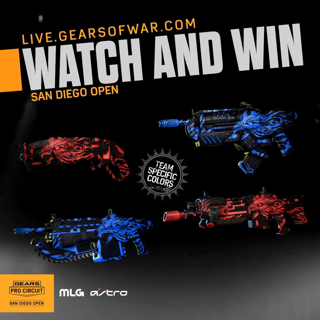 GearsEsports's tweet image. Your ONLY opportunity to get the Team Animals Gnasher and Lancer skins is by watching the #GearsSanDiego Grand Final!

Tune in now: live.gearsofwar.com

More info: gearsofwar.com/esports/GPC-Sa…
