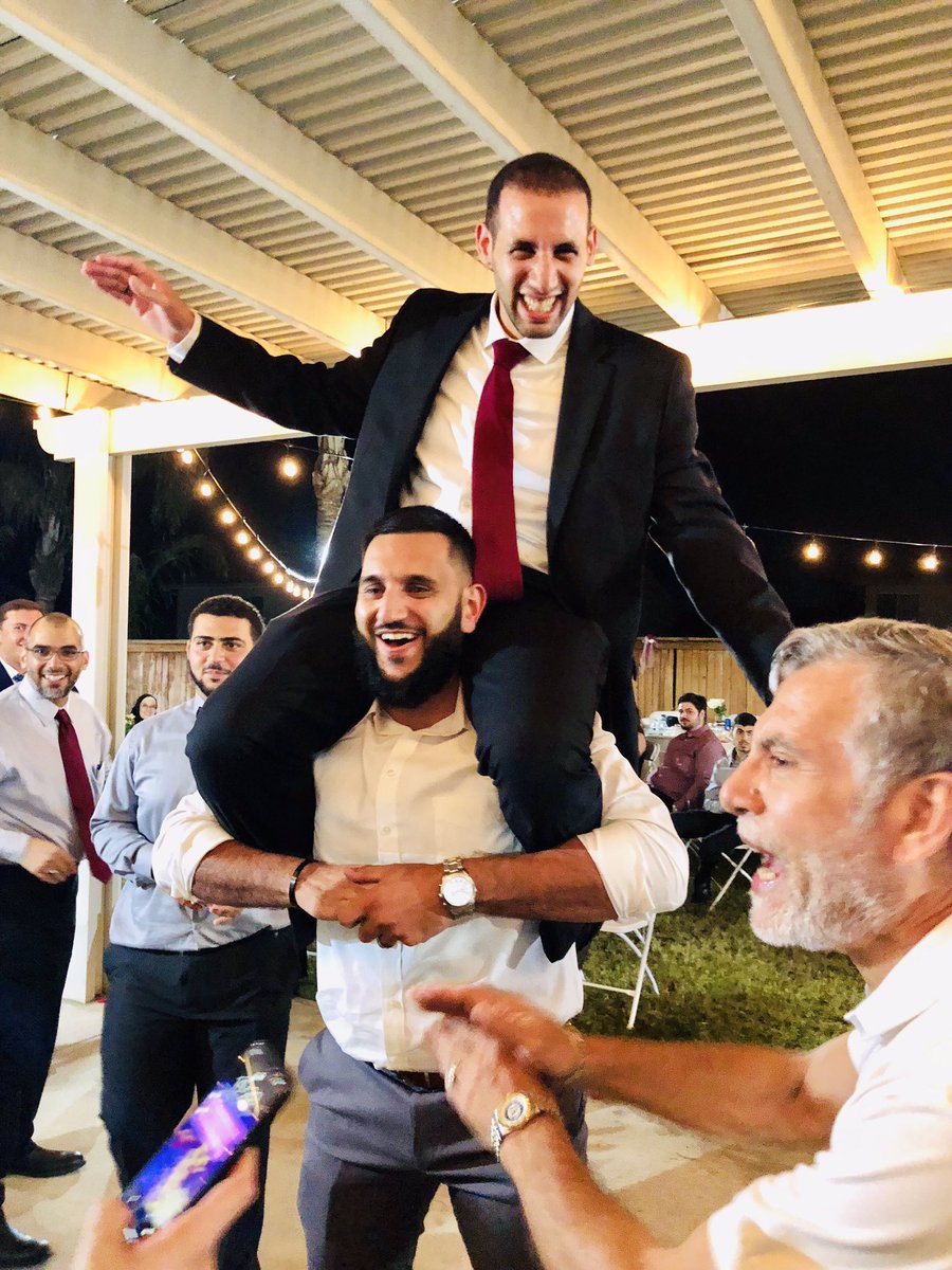 OneAndOnlyAbdul's tweet photo. When you grow up to the man that carries the friend getting married on your shoulders. Proud to do it. #ArabAF https://t.co/530kFPHLsS