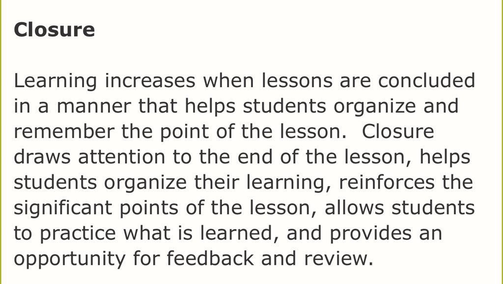 Cascade__Gov's tweet photo. Why is the Closing Activity important? #LessonFrame #FundamentalFive https://t.co/xRzHUPWQL9