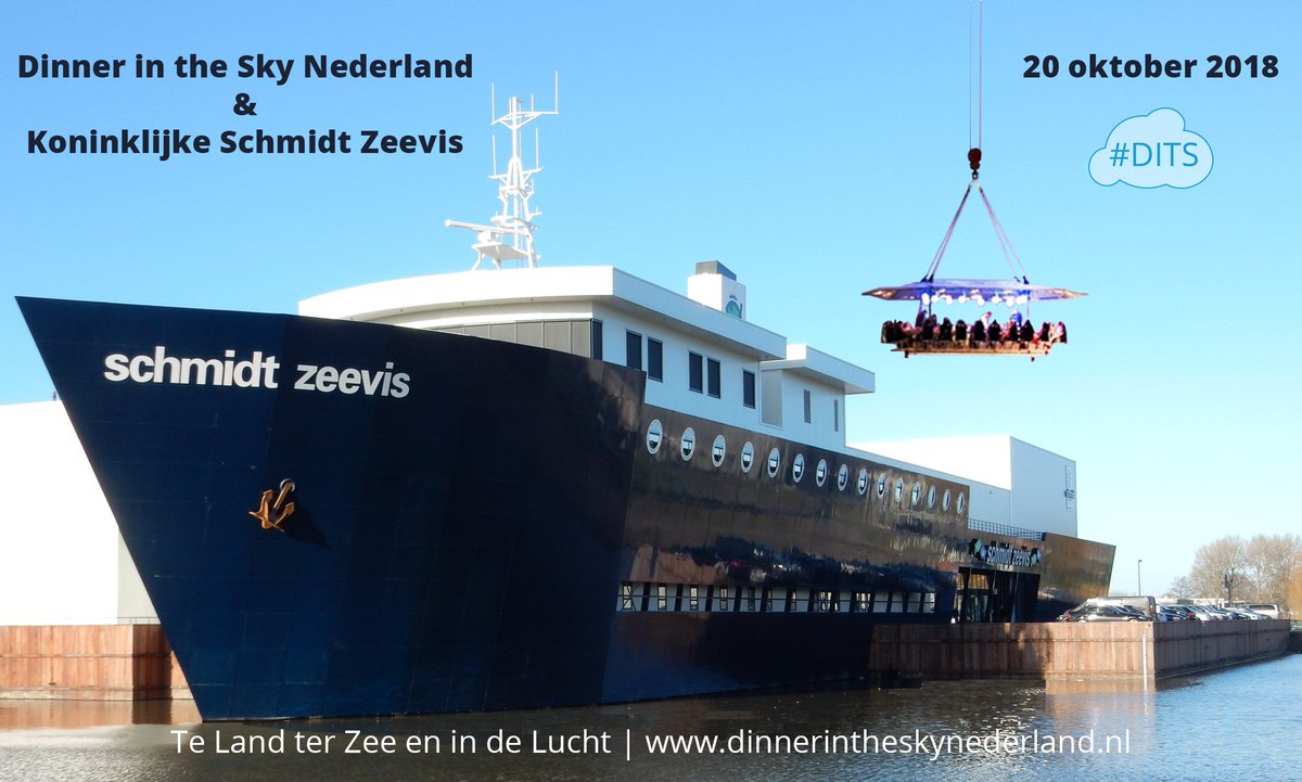 ditsnl's tweet photo. Nieuwe locatie Dinner in the Sky op 20 oktober 2018 bij Schmidt Zeevis. Tickets https://t.co/wAinx5QEz2 #ditsnl #culinair #event https://t.co/aJHTWlr41i