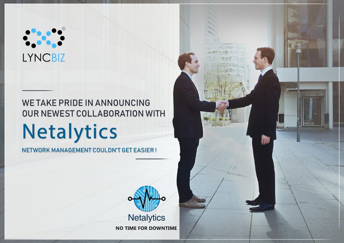 Lyncbiz's tweet photo. We are proud to announce our new collaboration !
#Lyncbiz #Netalytics #CloudBased #NetworkManagement https://t.co/C1AvfOYRjn