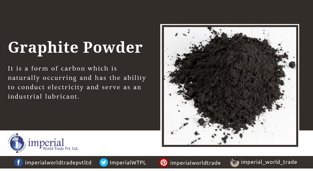 ImperialWTPL's tweet image. Graphite Powder!
It is a form of carbon which is naturally occurring and has the ability to conduct electricity and serve as an industrial lubricant.

Checkout @ bit.ly/2NScD26

#GraphitePowder #Minerals #Refractory #Manufacturers #Exporters #ImperialWorldTrade