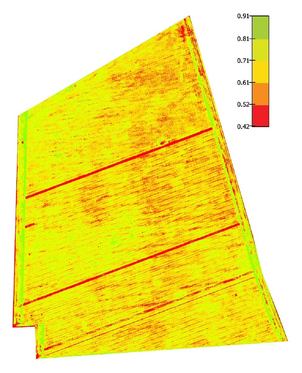 NestorDileo's tweet image. Monitoreo de #Trigo mediante #NDVI con #eBeeSQ de @sensefly y @ParrotB2B procesado en @pix4d @Pix4D_AG Poca variación entre fechas por falta de agua, igual se marcan 3 ambientes.. #uav #AgTech #precisionag @HYoungGEO @josemmsenseFly @geosistemassrl