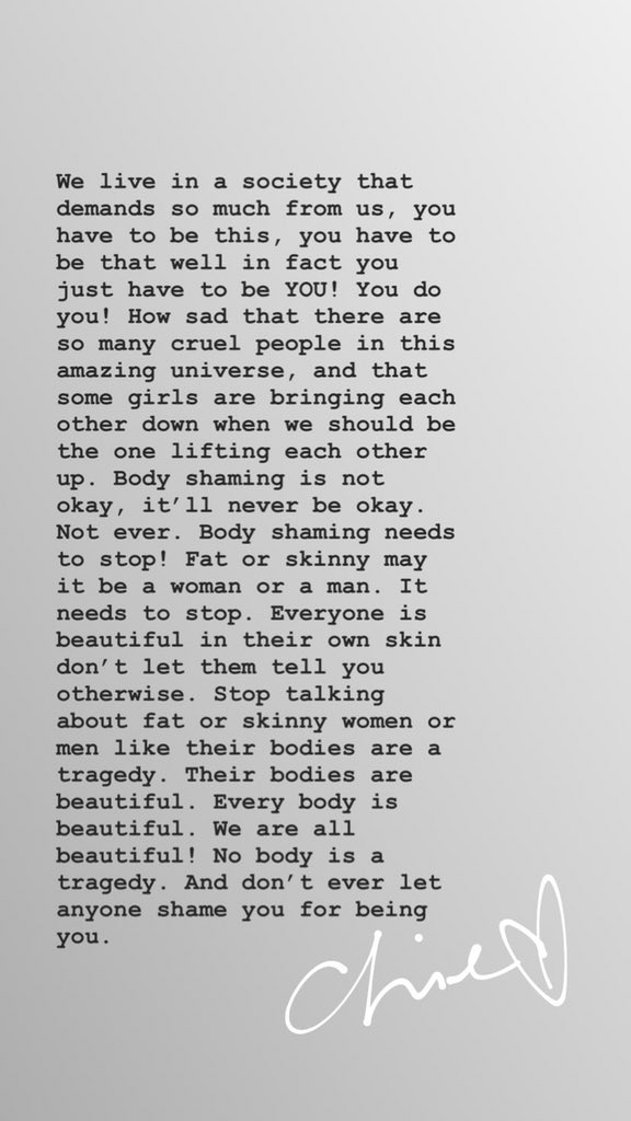 ChieFilomeno's tweet photo. Body shaming is not okay. It’ll never be okay. Not ever. https://t.co/KxR7WjzXXR