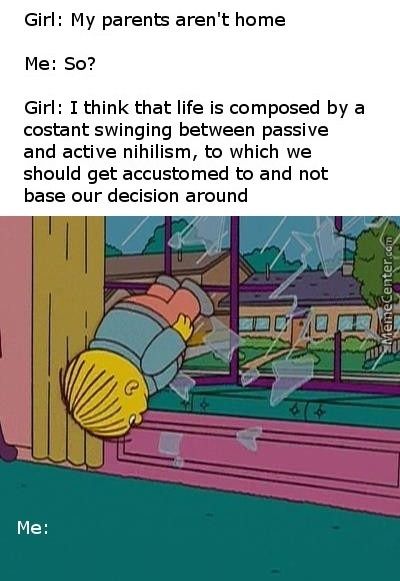 nihlistcards's tweet photo. When they really get you #nihilistmemes #depressionmemes #funnymemes #dailyfunny #denver #austin #nihilistcards #realrelationships https://t.co/TEhvhguPb2