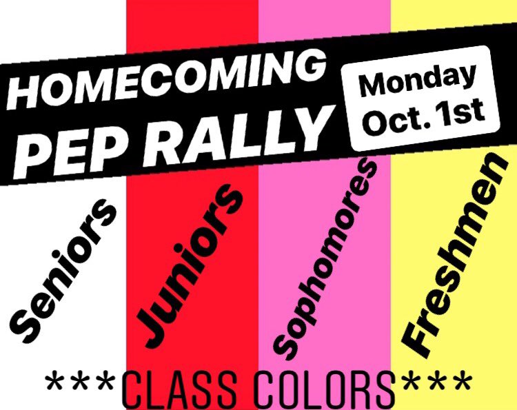 TemescalASB's tweet image. Wear your class color to the rally tomorrow!