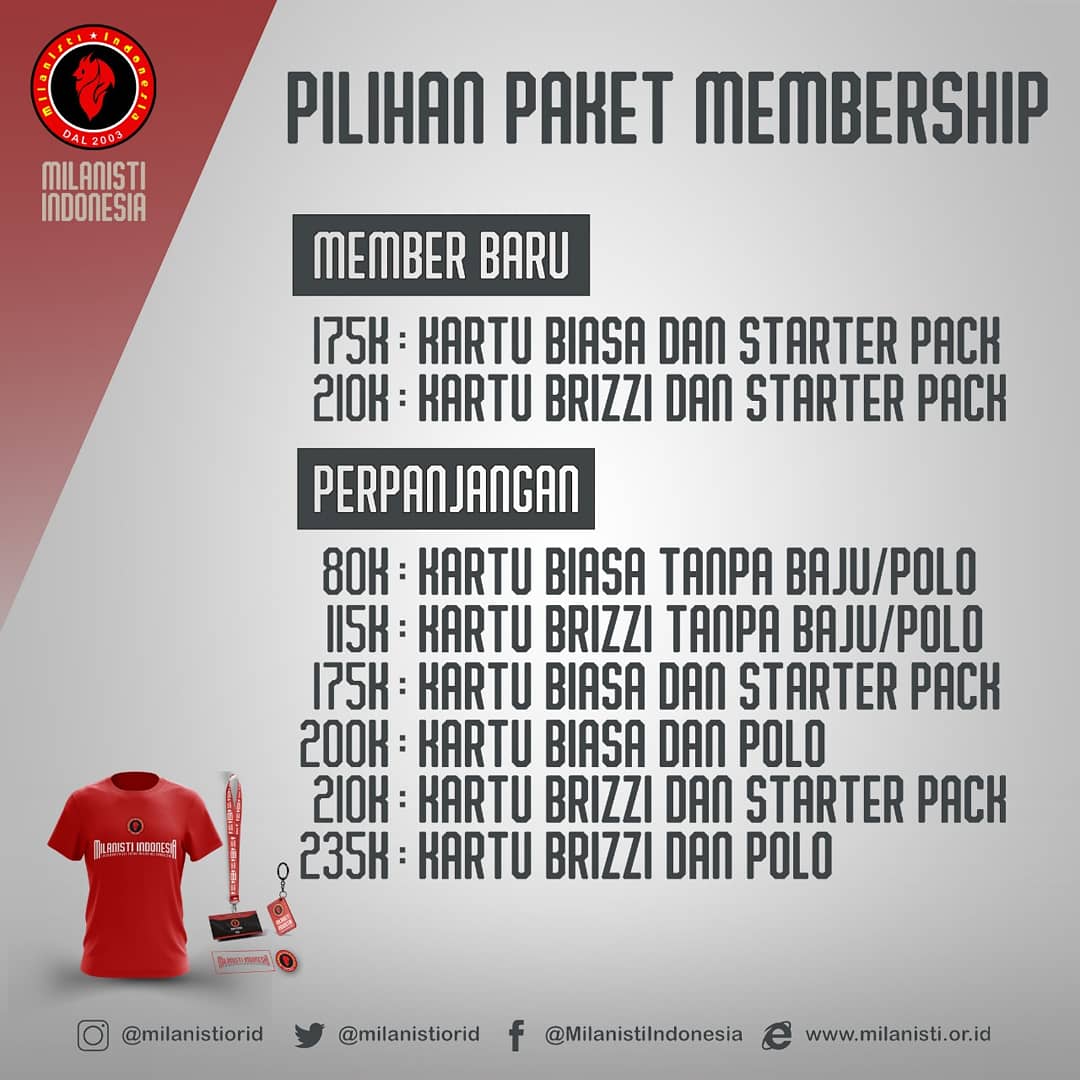 MilanistiOrId's tweet photo. Kamis Manis Milanisti 🔴⚫
Pendaftaran keanggotaan &amp; daftar ulang Membership Kembali dibuka tgl 1  s/d 10 Nopember 2018

Pendaftaran bisa dilakukan via Sezione terdekat dimasing kota kalian.
Info membership silahkan kunjungi website #MilanistiIndonesia https://t.co/i73ApcWfBX