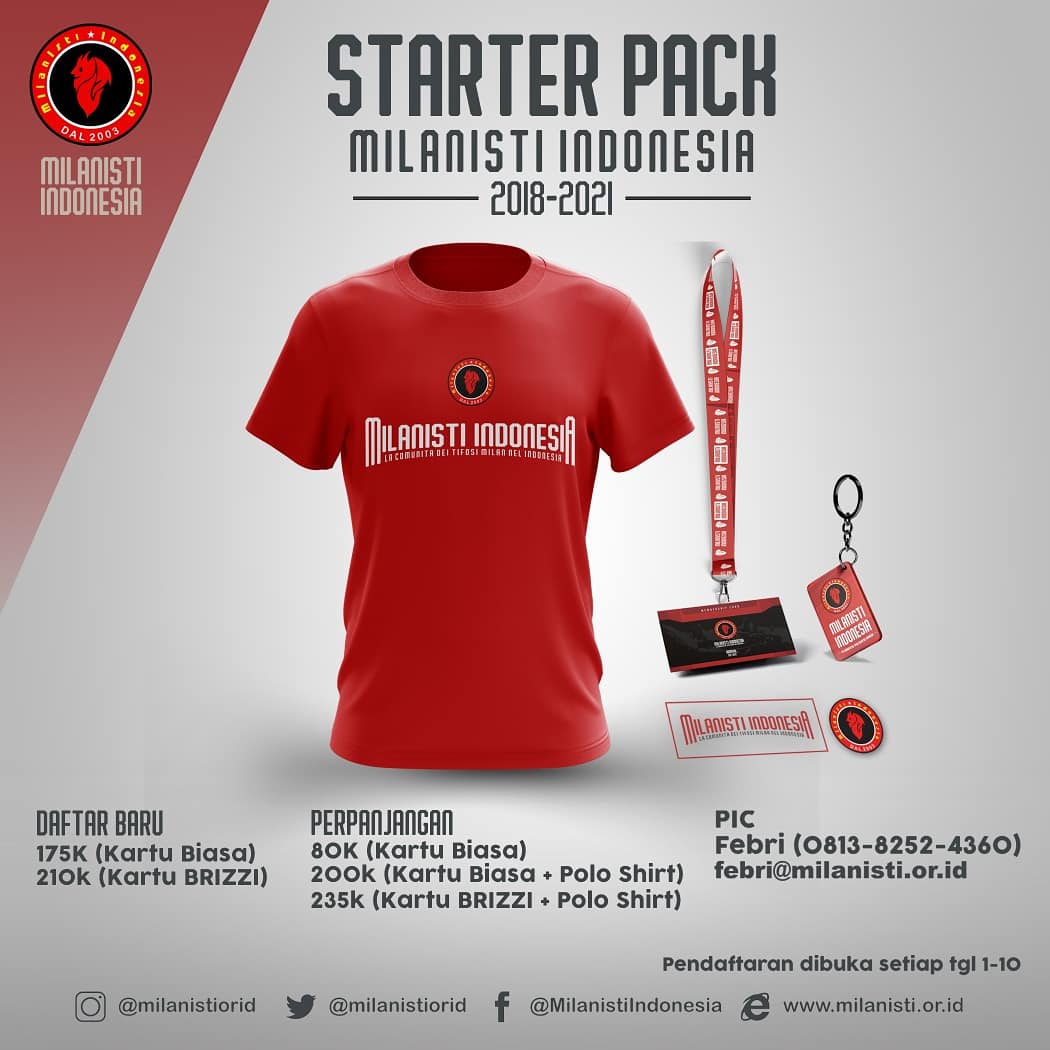 MilanistiOrId's tweet photo. Kamis Manis Milanisti 🔴⚫
Pendaftaran keanggotaan &amp; daftar ulang Membership Kembali dibuka tgl 1  s/d 10 Nopember 2018

Pendaftaran bisa dilakukan via Sezione terdekat dimasing kota kalian.
Info membership silahkan kunjungi website #MilanistiIndonesia https://t.co/i73ApcWfBX