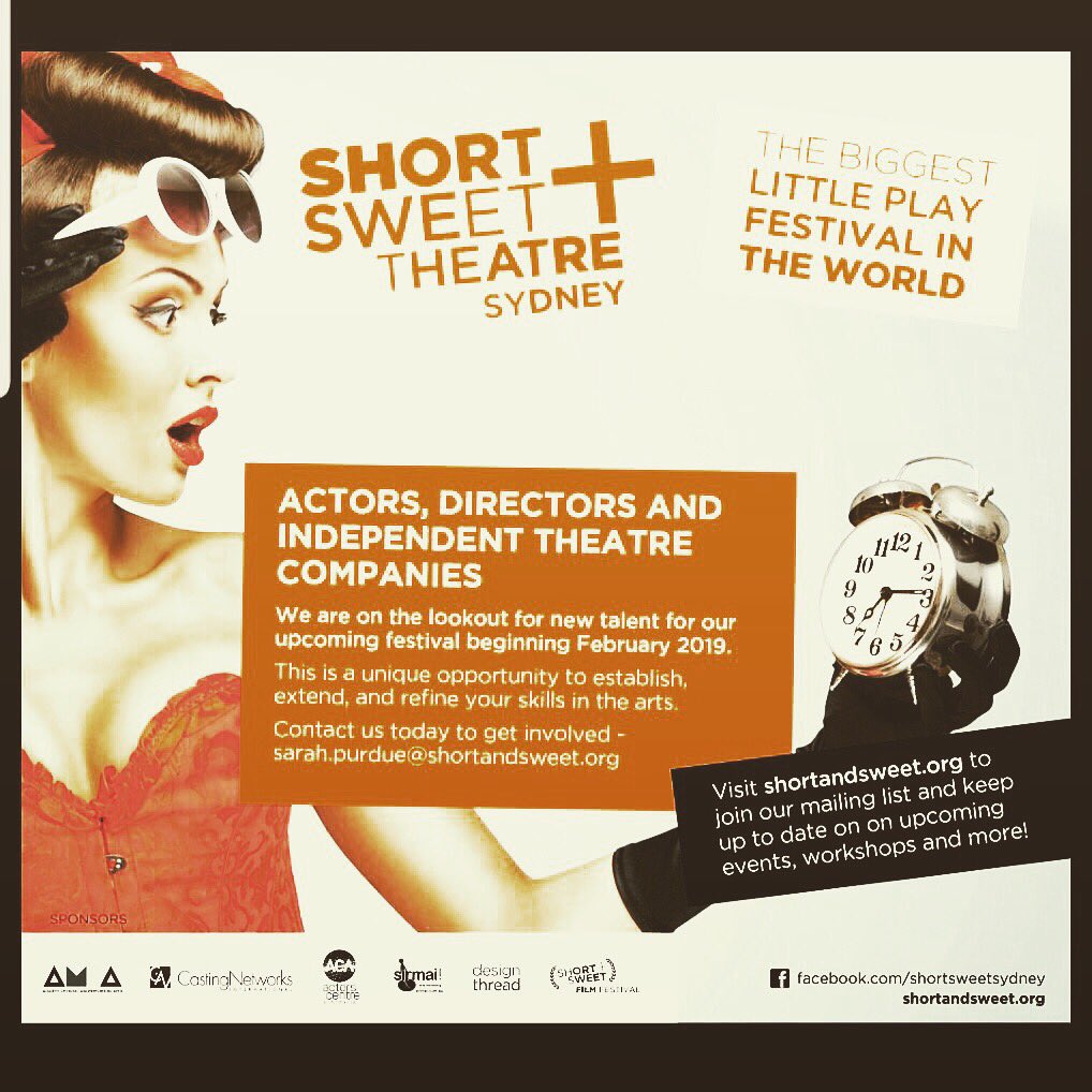 ShortSweetFest's tweet photo. #sydneydirectors #director #theatre #sydneytheatre #actors #shortplay #shortnsweet 10 days till submissions close!!! Take a risk!!! Create something!!! Put your directors cap on!!! https://t.co/GKcMs2JSTG