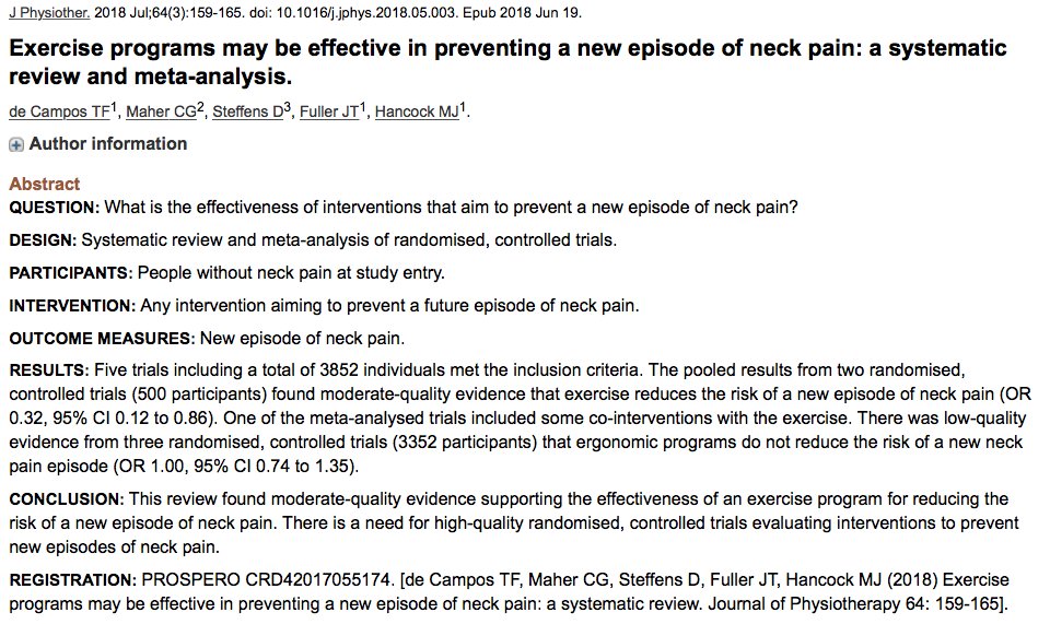 CGMMaher's tweet photo. Tarci's review is timely given discussion on ergonomic interventions. @msk_health https://t.co/htUybbvd4J