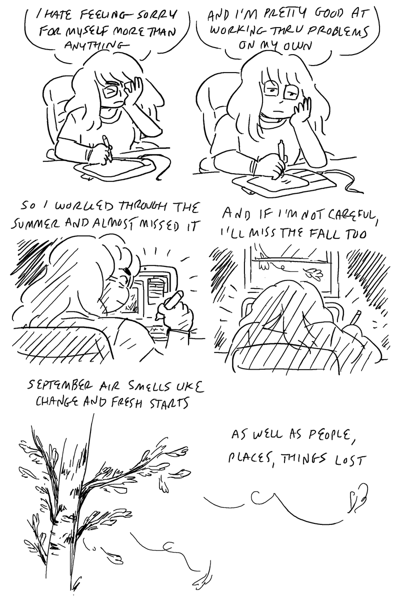 I drew this little comic exactly two years ago and so much has changed since then, but somehow this feeling hasn't changed at all. I wonder if I will feel this way during the turn of the seasons every year 