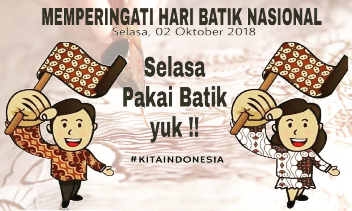 Karangkates_1's tweet photo. Selasa Pakai Batik Yuk..!!
#sayaindonesia #batikindonesia #savebatik #haribatik #haribatiknasional #haribatiknasional2018 #batikmendunia https://t.co/TuecxoJQdk