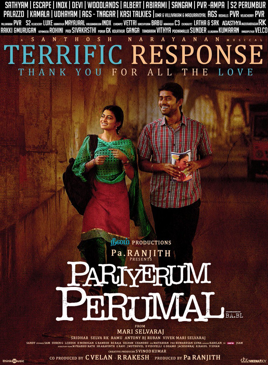 pariyankaruppi's tweet photo. Running Successfully.
Thank You For Your Massive Response..
#pariyerumperumalBABL 

@beemji @mari_selvaraj @divyamari @EditorSelva @Sridhar_DOP @officialneelam @am_kathir @anandhiactress @iYogiBabu @urkumaresanpro https://t.co/tNXFBsRlOQ