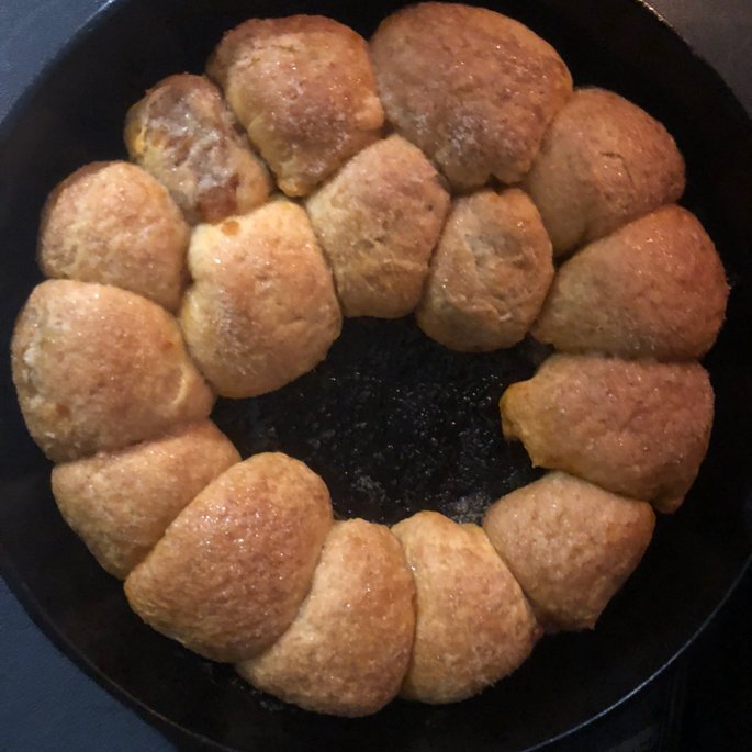 spookylilflower's tweet photo. Pumpkin Pie Bombs in the cast iron skillet- amazing!!!! #fallfoods #pumpkin #kitchenwitchin https://t.co/sS4gpZSsfW