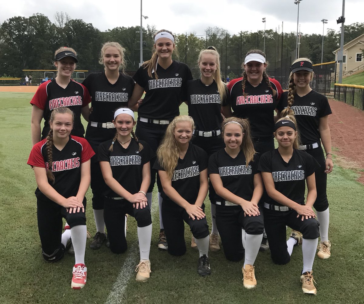 FCNCMillen's tweet photo. Great 1st tournament together!! Solid defense + super pitching + aggressive base running = 3 shutouts &amp; 1 no hitter. Only allowed 3 runs the whole weekend in 5 games. Defense was smoking with 5 double plays. #FCNCMillen #firecrackersnc #teamwork #5doubleplays https://t.co/y8SMQz61NY