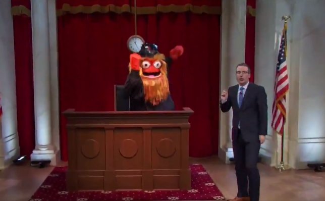 Danlaw83's tweet photo. Gritty on @LastWeekTonight.  #GrittyIsLit #Flyers #FlyersTalk #LetsGoFlyers https://t.co/s0kgGF2PFT