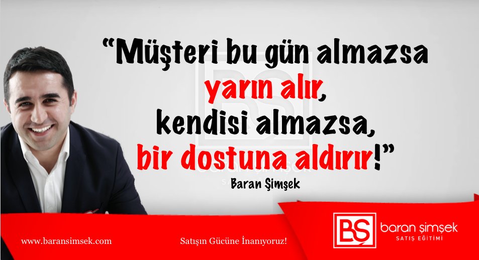 Kısa vadeli düşünen bir satıcıysan, hem 'potansiyel' satışların hemde mevcut satışların tehlikede demektir.  Baran Şimşek