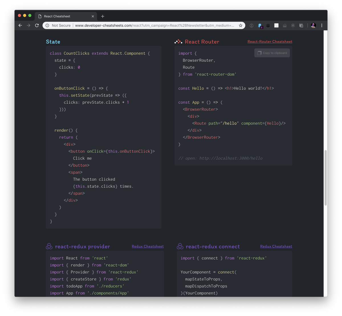 css's tweet image. ⚛️ React Links!
Pretty nice cheatsheet of common patterns: developer-cheatsheets.com/react
Last call for create-react-app v2: github.com/facebook/creat…
Compound components: medium.com/@Dane_s/react-…