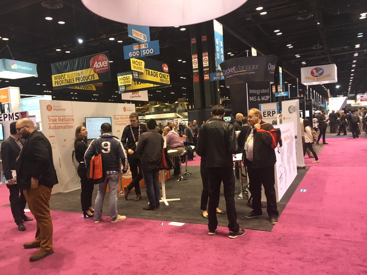 PrintImposition's tweet photo. Thank you all for joining us at #PRINT18 booth 443 today ! Let's do it again tomorrow, shall we? :)
#ultimate2019worldtour #printiseverywhere #imposition #printfinishing #automationsoftware @Impostrip @AImposing https://t.co/s9urCKDNkO