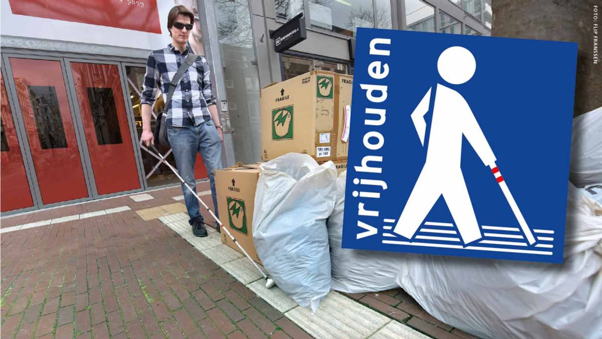 hugodejonge's tweet photo. De #weekvandetoegankelijkheid staat in het teken van toegankelijk recreëren. @ANWB steunt de campagne 'Houd de lijn vrij!' over het belang  van geleidelijnen (geribbelde tegels op straat). Onmisbare lijnen voor de 350.000 mensen met een visuele beperking. https://t.co/wzUES00fDS https://t.co/mXGK3soheL