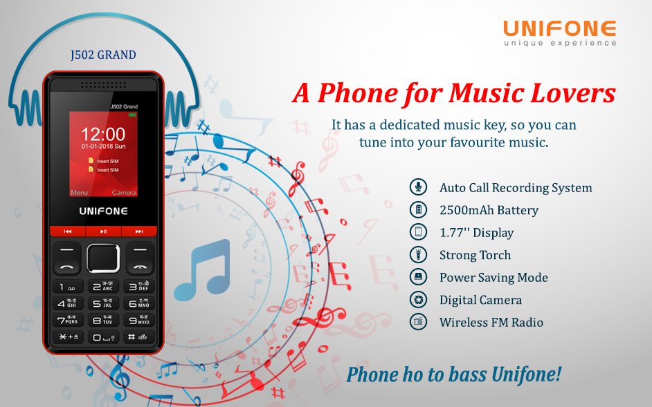 UnifoneC's tweet photo. Unifone J502 Grand a phone for music lovers. It has a dedicated music key so you can turn on your favorite music anytime.#UnifoneMobileCommunication #PhoneHoToBassUnifone #UnifoneJ502 https://t.co/vQe9Daw8gU