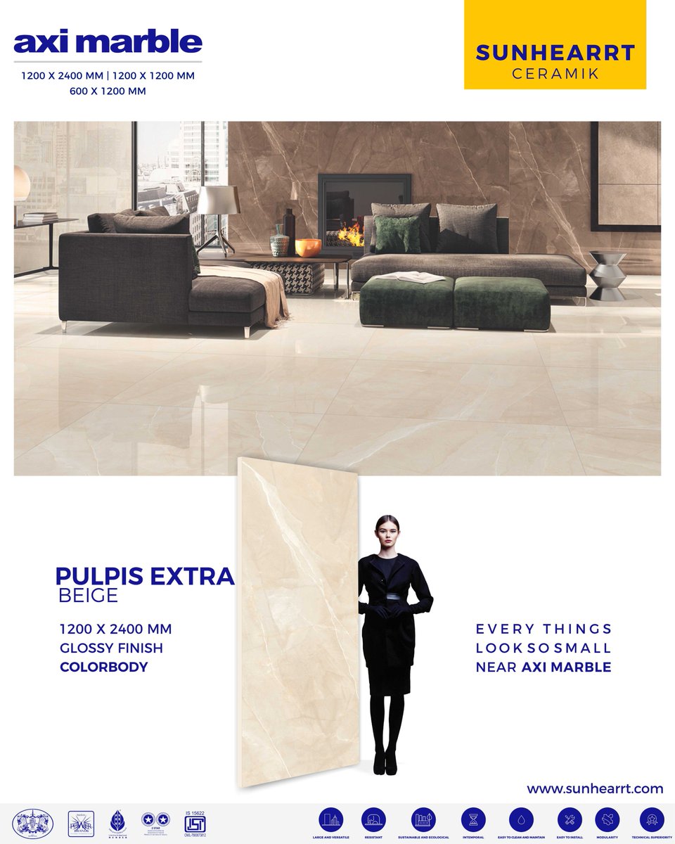 sunhearrt's tweet photo. your home reflects your style
#Sunhearrt #Ceramic #Tiles #AxiMarble
#1200x2400mm #1200x1200mm #600x1200mm #PULPISEXTRABEIGE
#GlossyFinish #Colorbody
#Architect #Interior #Innovation #uniqueness #ceramictiles
#tiledesign #interiordesignideas #homeidea #Manufacturer
#india https://t.co/NLRWYvcZrL