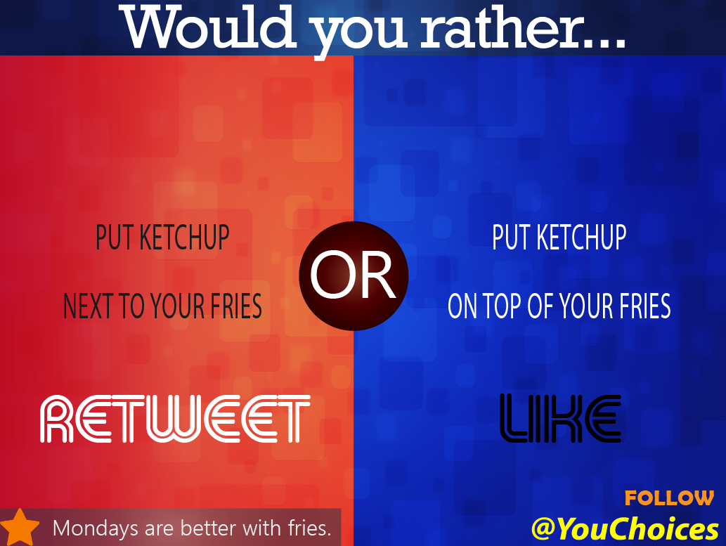 YouChoices's tweet image. Ketchup where?