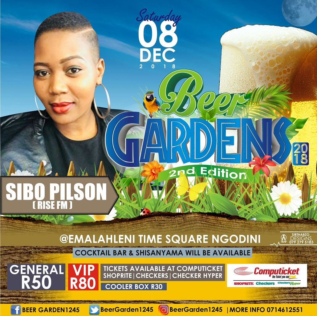 BeerGarden_SA's tweet photo. Welcoming the beautiful and Talented @Sibo Pilson from RISE FM to the #BeerGarden2018_2ndEdition ... We dropping only queens this week!
#08Dec2018📅
#EMALAHLENI_TIME_SQUARE_NGODINI 🏜
#WeDrinkUpAndTurnUp🔝
#Let'sRockBeerGarden💃
#WeLoveBeerGarden❤
@SiboPilson https://t.co/sApxKcl0WD