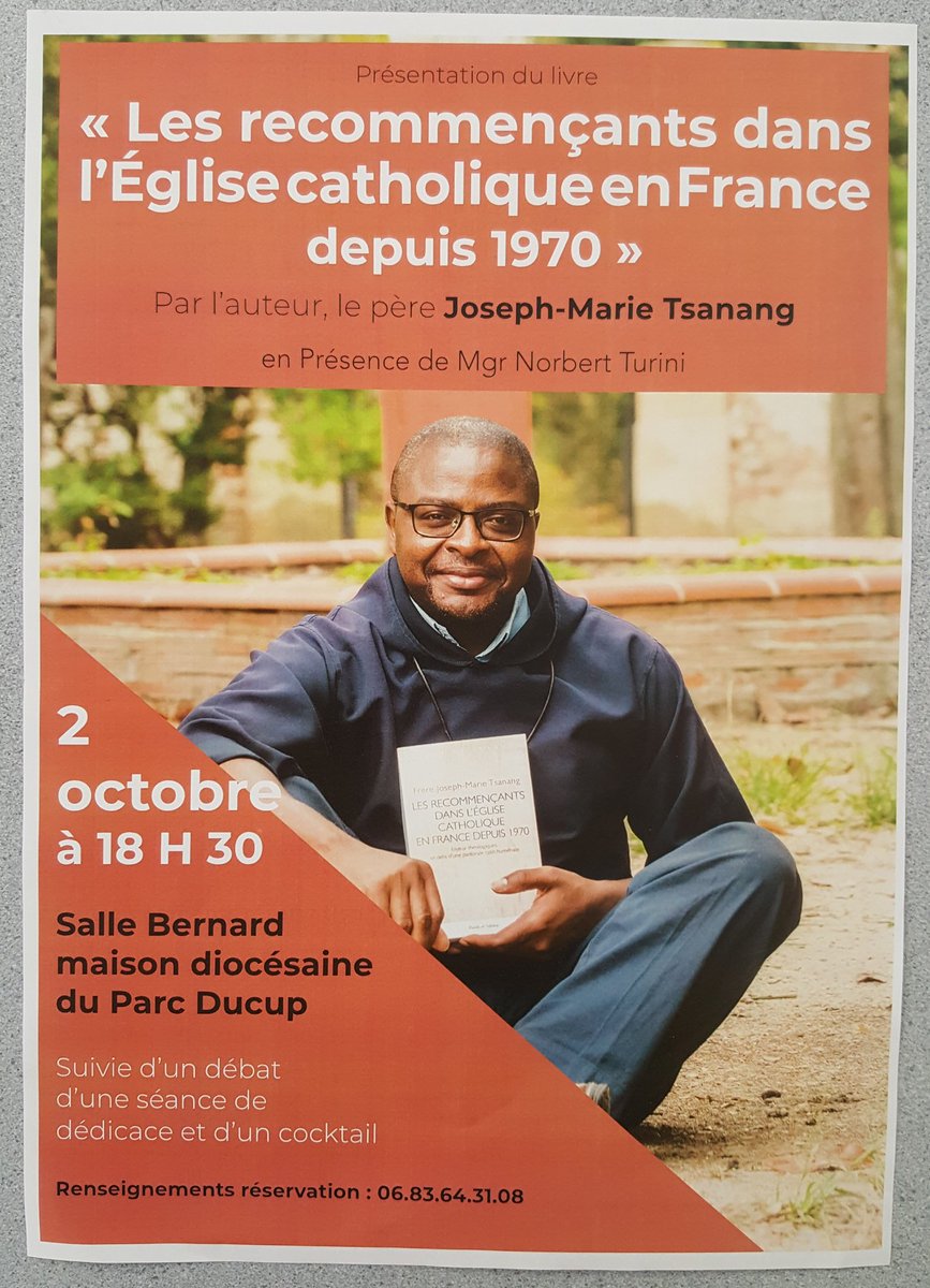 BibdiocPerpi's tweet photo. Les recommençants, kesako ? Quelle pastorale ?

Fr. Joseph-Marie Tsanang présente son livre @ParoleetSilence et répond à vos questions mardi 2/10, #perpignan, Parc Ducup, 18h30.

PS : la thèse de doctorat à l'origine du livre se trouve aussi à la bibliothèque. https://t.co/0Q6RlXUtw3