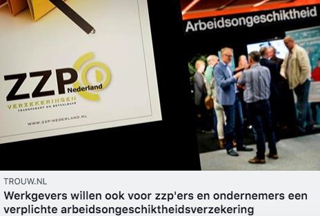 ZZProof's tweet photo. Werkgevers willen ook voor zzp'ers en ondernemers een verplichte arbeidsongeschiktheidsverzekering. https://t.co/cZcqHnkiUA https://t.co/zaPtdAqIte