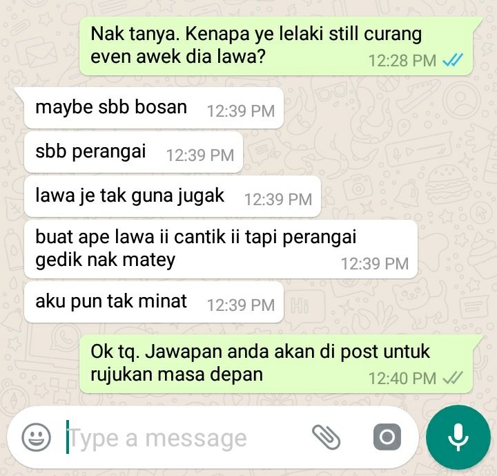 twtna___'s tweet photo. Jawapan dari kaum lelaki sendiri mengenai kes kenapa masih curang even pasangan lawa. 

From now, i realise, lawa is not everything girls... doesnt mean nak suruh korang stop jadi cantik. Tapi fikir la sendiri eh https://t.co/pcW8aVeOFU
