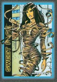 Hispanic Heritage Month Day Sixteen (9/30/2018). #74 CHARACTER. Created by Gerard Jones & Ben Herrera; and appearing in Malibu Comics "Freex" title~ Angela Salazar is a Latina heroine named "Sweetface" whose body is covered in tentacles. Deceased since Marvel bought Malibu