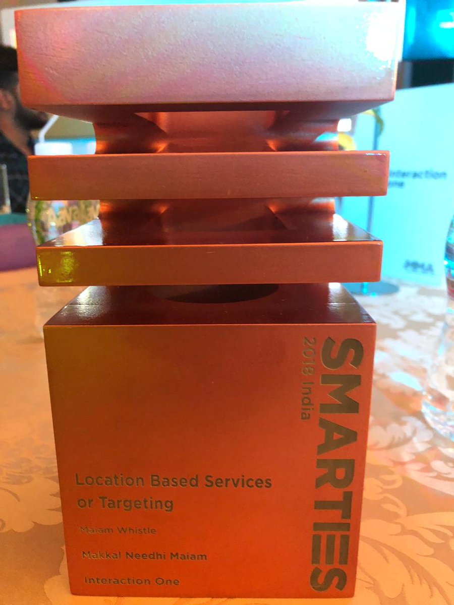 InteractionOne's tweet photo. 3 more accolades under @InteractionOne belt... @MMA_APAC #Smarties2018 India Awards:
Silver: Mobile App Advertising - @GodrejHIT  Track the Bite-Platelet Donor Campaign
Silver: Social Impact /Not For Profit -#MaiamWhistle app  
Bronze: Location Based Targeting -@maiamofficial https://t.co/U46bomzW4h