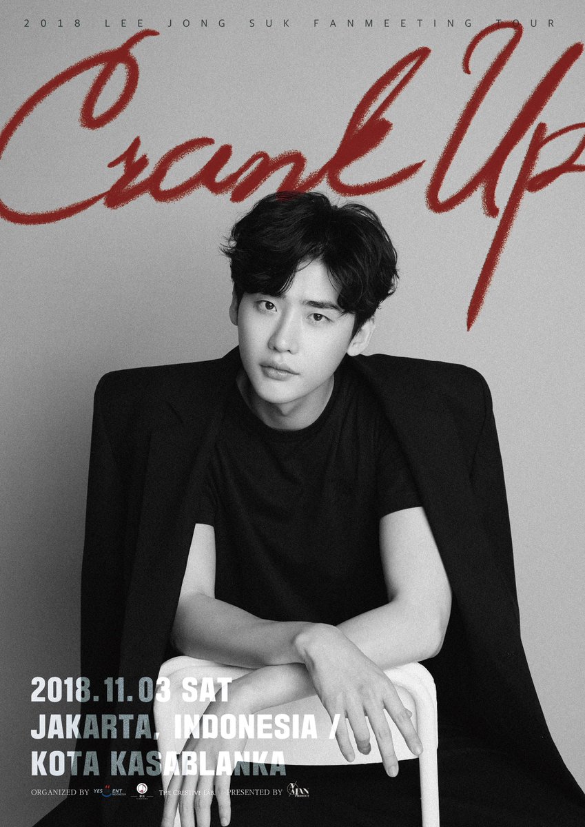 YES24ENT_ID's tweet photo. 2018 Lee Jong Suk Fanmeeting Tour "Crank Up" in Jakarta on Saturday, November 3, 2018 at The Kasablanka Hall Jakarta.

Please wait for further info about ticket selling schedule. You can also set a reminder so you won't miss the selling time! 

Click here: https://t.co/8eTwsQ8jEX https://t.co/p8Nrueogvy
