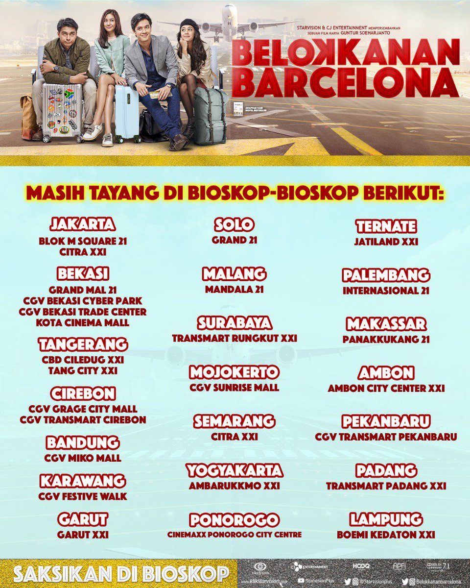 adhityamulya's tweet photo. #BelokKananBarcelona masih tayanh di bioskop ini ya gaes!! https://t.co/XMMi6RYueU