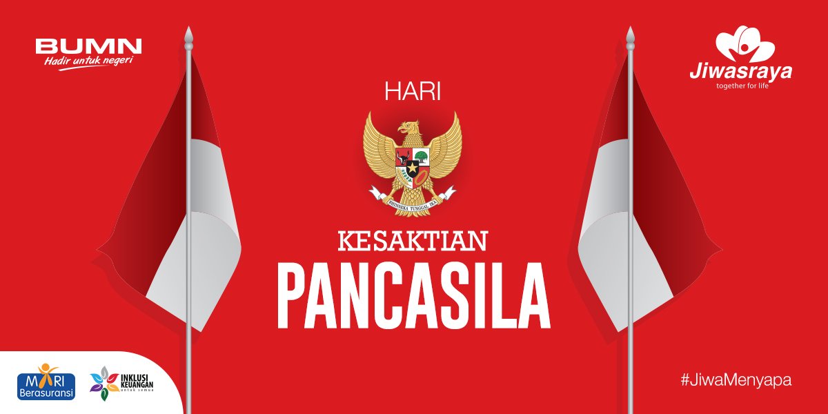 Selamat Hari Kesaktian Pancasila. Semoga nilai-nilai dari setiap sila Pancasila selalu menjadi tuntunan dalam berbangsa dan bernegara. #JiwaMenyapa #Jiwasraya #HariKesaktianPancasila