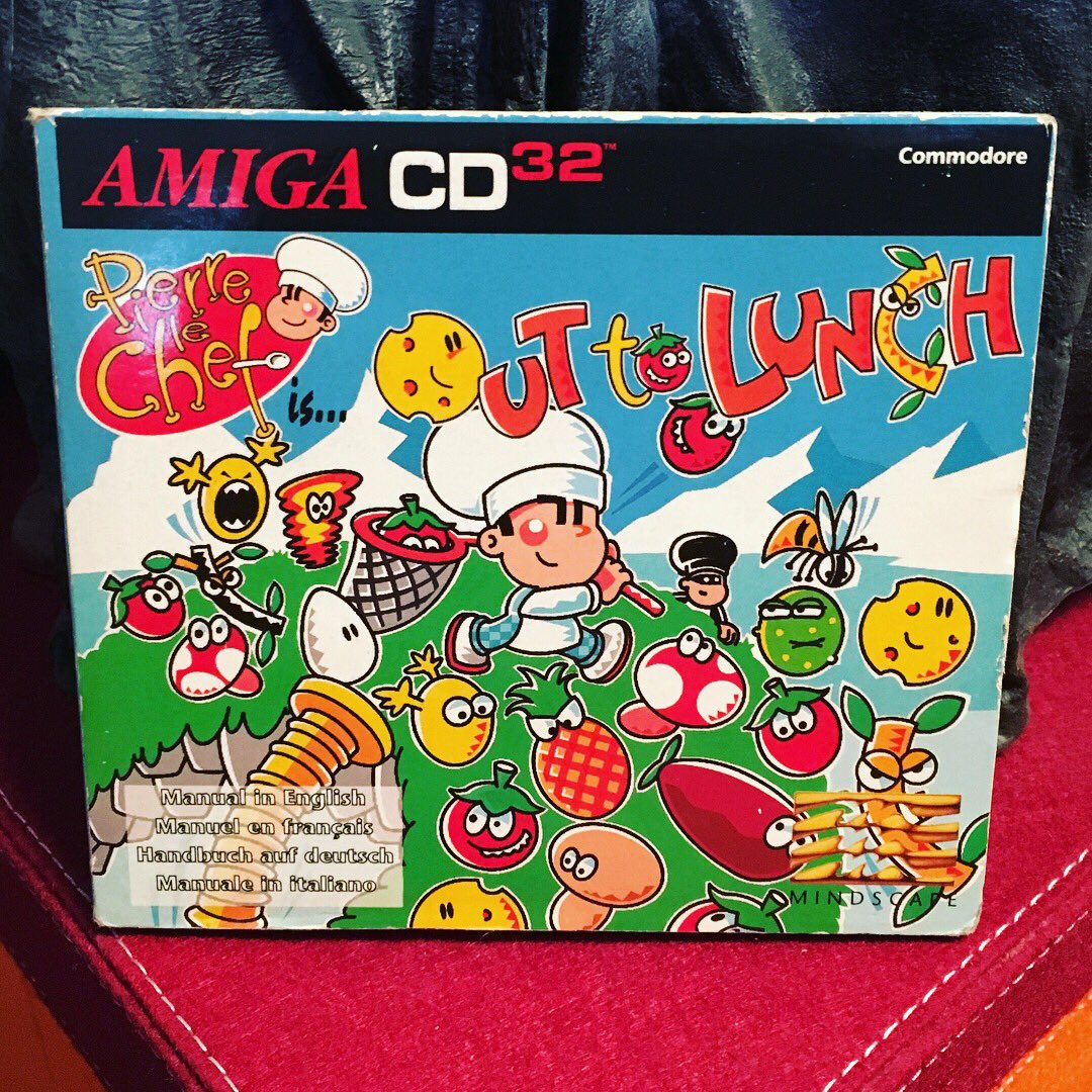UnboxingHands's tweet photo. Pierre le Chef 👨‍🍳 is... Out to Lunch - Mindscape - Amiga CD32 - 1993/1994 - Platform Game
💪😀👍
#retrogaming #retrogames #retrogamer #gamer #gaming #nintendo #atari #c64 #n64 #nes #ps2 #ps3 #megadrive #psone #amigacd32 #snes #mastersystem #xbox #pierrelechef #platformgame https://t.co/ZExPMy539O