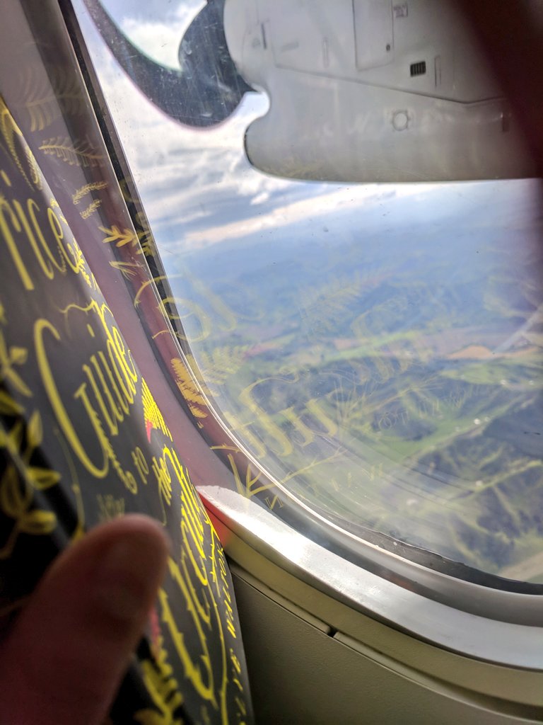 VirtuallyShanti's tweet photo. I'm trying to do #FinnFury on Twitter this month. It's not exactly a #mapmonday, but flights always feel like beginnings, and I'm hoping that #ThePriceGuidetotheOccult, which I haven't started yet, will too. https://t.co/v2E4rLhwGh