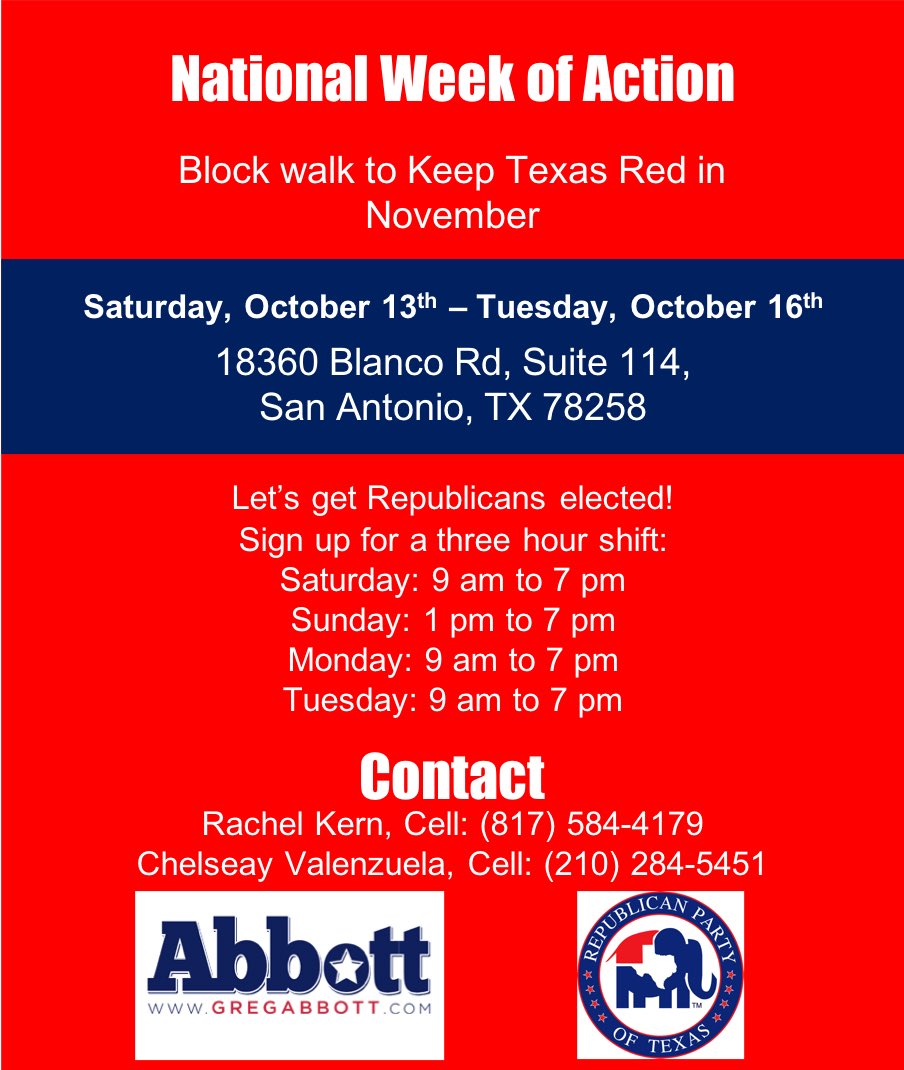 RachelKern19's tweet photo. Republicans need you! Join our efforts! #leadright #keeptexasred https://t.co/VmMHb55pv2