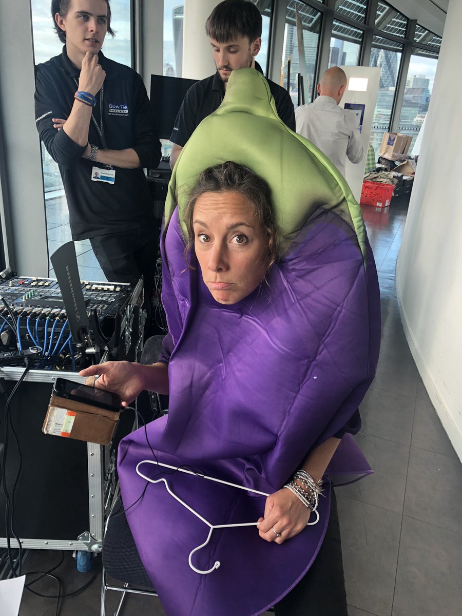 Alex the aubergine is worried that children dont like her !     Let's get all our kids eating more veg and put a smile back on her face.  #peasplease @VegPowerUK