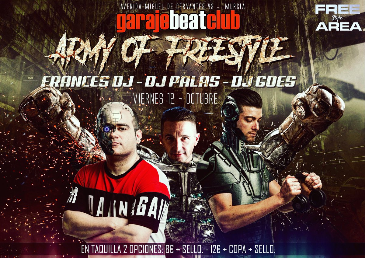 JumpStyleArea's tweet image. Te vienes este fin de semana? Viernes 12 de Octubre a partir de la 1:00horas, en @garajebeat Murcia capital. La entrada, solo 8€urazos! @FrancesDjAlain @DjPalasOficial @DjGoesJumpstyle