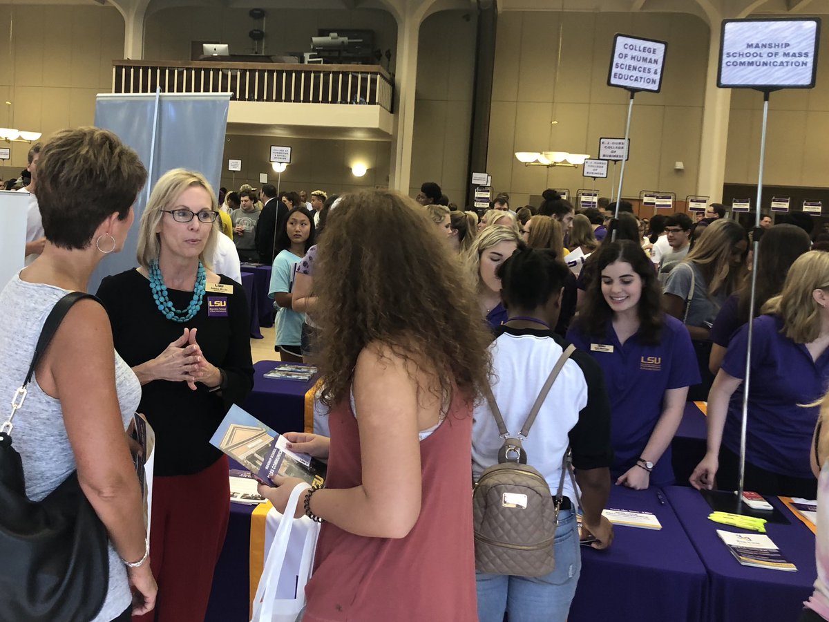 ManshipSchool's tweet photo. Come visit us at the #KickoffLSU Academic Info Fair in the LSU Student Union! #GeauxManship https://t.co/7Mef6O4orn