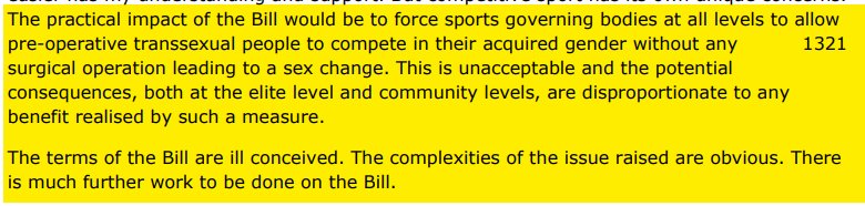 Lord Moynihan was an absolute trooper in making the case that this was a VeryBadMove for Sports.