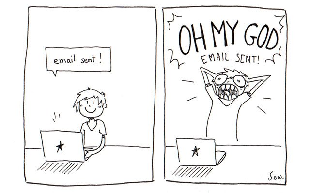 Oups ! Mon mail est parti trop vite !
Blog : espritfreelance.com 
#freelance #humour #indépendant #entrepreneur #Memes