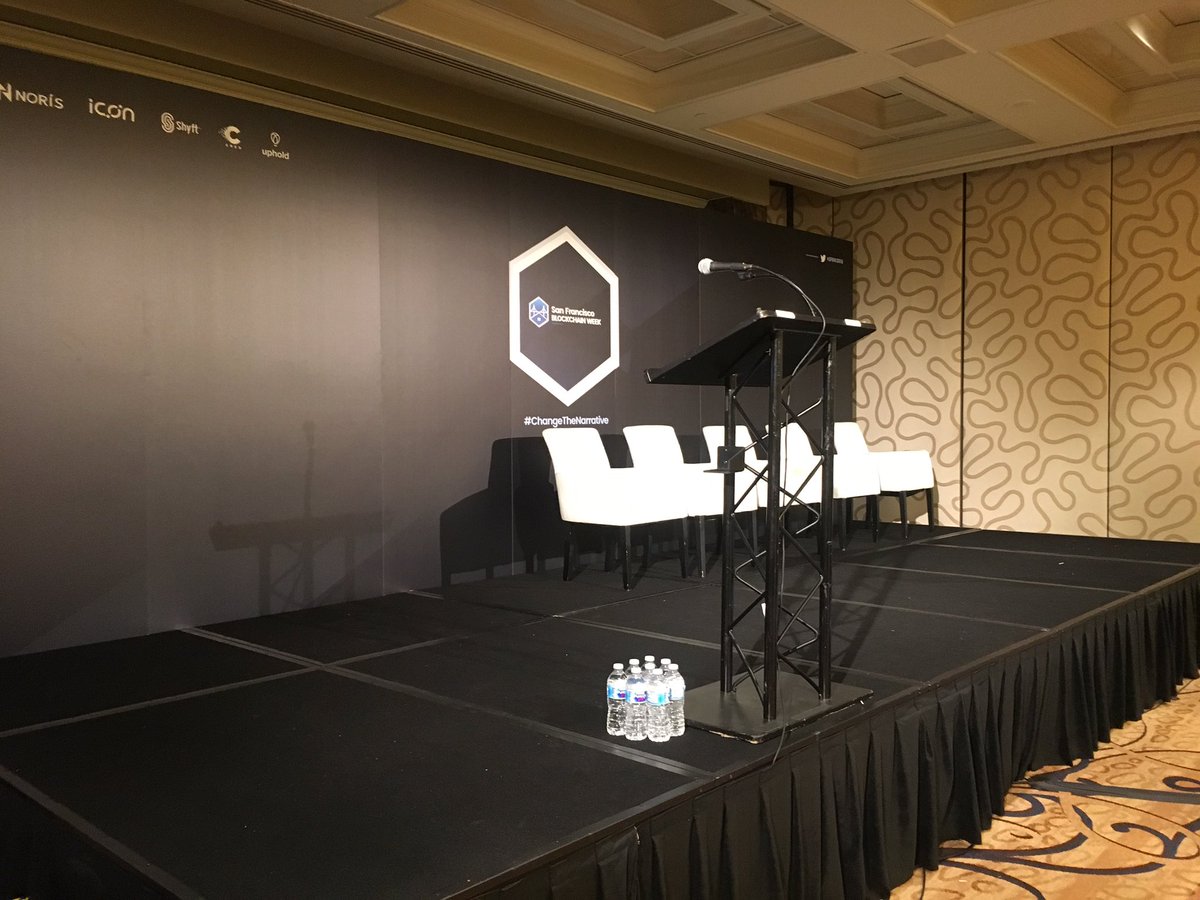 blockchain_con's tweet photo. We are about to present! Join us at #BuildingBlockStage #ImperialA ! #SFBW18 #sanfranciscoblockchainweek #SVInsight #Blockchain https://t.co/xZadZMc42j