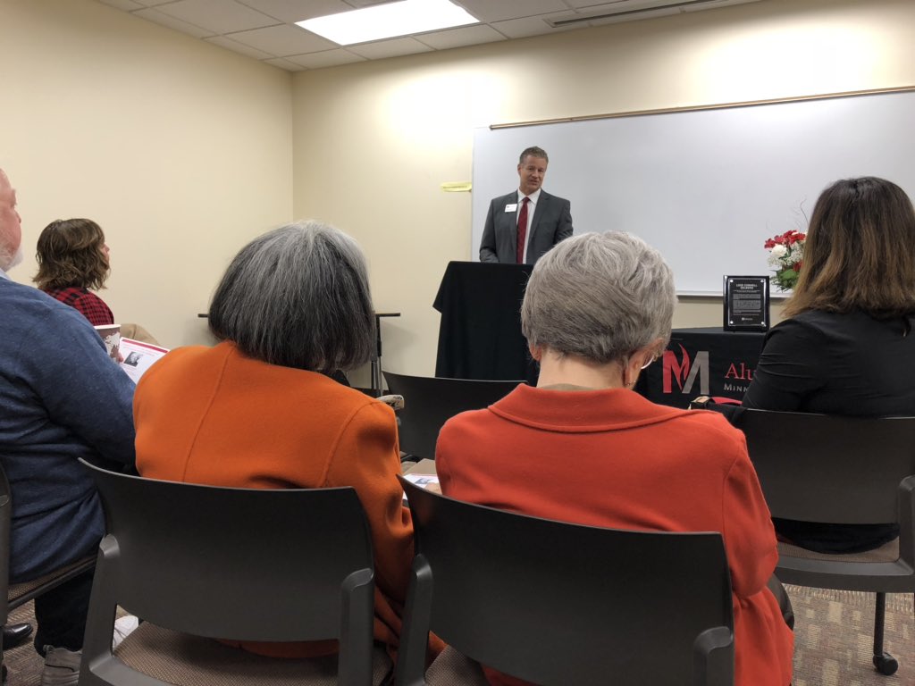 DrBrendaAH's tweet photo. We are gathered this morning in the Academic Support Center @MSUMoorhead to honor the service and generosity of scholarship donor, Lois Selberg. #StudentSuccess @MSUMmichael @jen_walthall Thank you! #DragonPride https://t.co/FjPGUcOehb